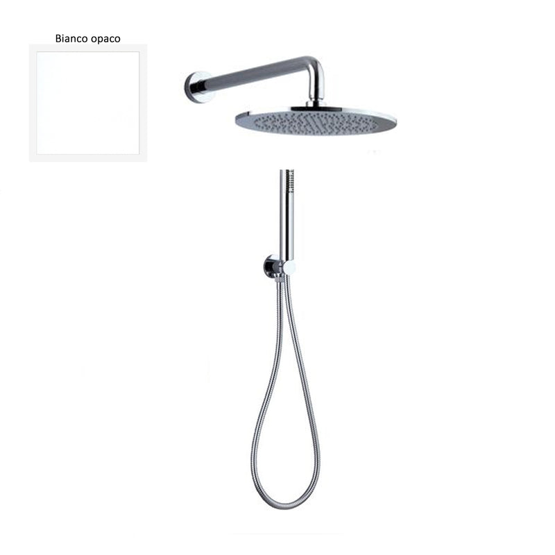 Set doccia composto da soffione Vienna, doccia e flessibile bianco by CeramicStore | Lo specialista del tuo bagno
