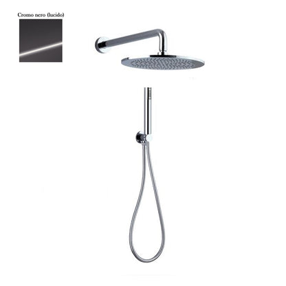 Set doccia composto da soffione Vienna, doccia e flessibile cromo nero