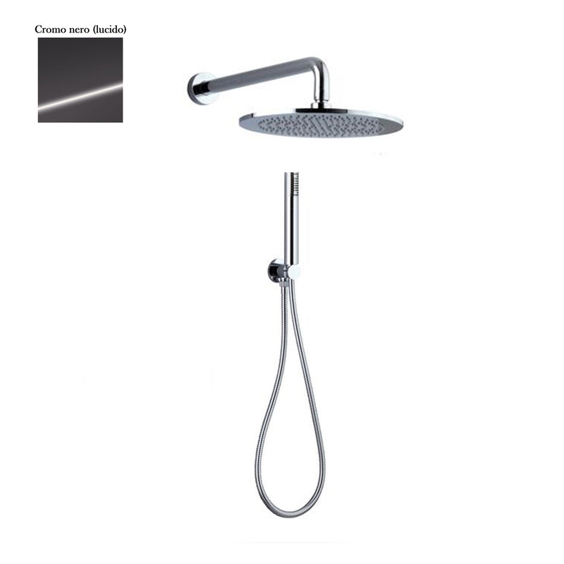 Set doccia composto da soffione Vienna, doccia e flessibile cromo nero