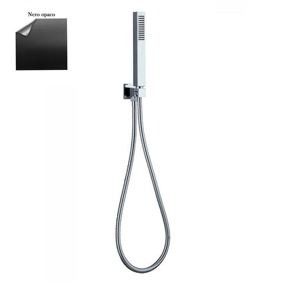 Set presa acqua con supporto, composto da doccia Glamour e flessibile nero opaco by CeramicStore | Lo specialista del tuo bagno