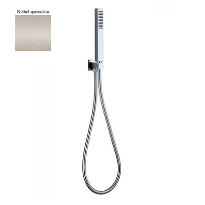 Set presa acqua con supporto, composto da doccia Glamour e flessibile nichel opaco by CeramicStore | Lo specialista del tuo bagno
