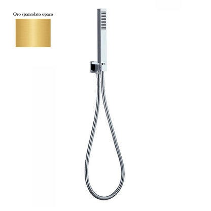 Set presa acqua con supporto, composto da doccia Glamour e flessibile oro spazzolato by CeramicStore | Lo specialista del tuo bagno