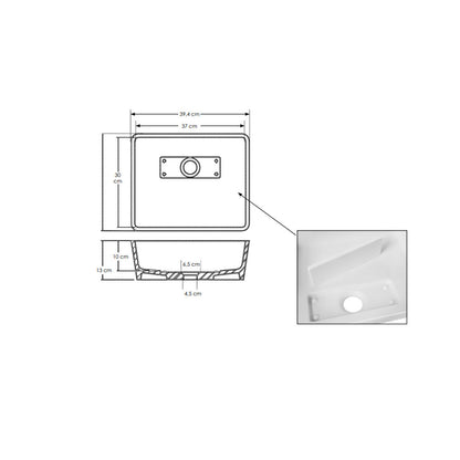 Lavandino da appoggio 'SlashBasic Basin' in Solid Sufrace cm 39