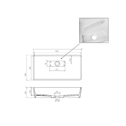 Lavandino da appoggio 'SlashBig Basin' in Solid Sufrace cm 62