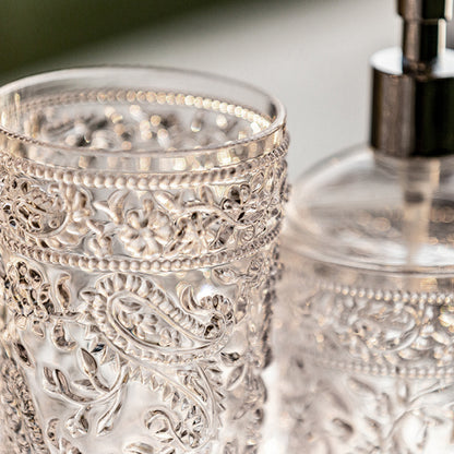 Set Accessori Bagno Cipà¬ collezione Paisley in Pet decorato a rilievo trasparente by CeramicStore | Lo specialista del tuo bagno