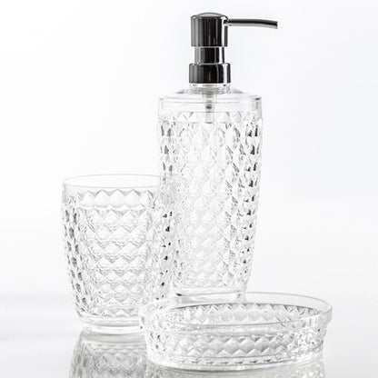 Set Accessori Bagno Cipà¬ collezione Shaker in Pet decorato con motivo rombi