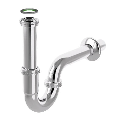 Sifone a p in acciaio tubular inox cromato 1 1/4 x 32 mm