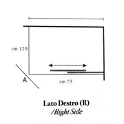 Box doccia quadrato con apertura scorrevole angolare cm 75x120 modello Lauren in cristallo temperato mm 8 - LATO DESTRO by CeramicStore | Lo specialista del tuo bagno