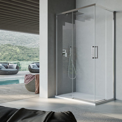 Box doccia rettangolare con apertura angolare cm 120x90 modello Lauren in cristallo temperato mm 8 -LATO SINISTRO by CeramicStore | Lo specialista del tuo bagno