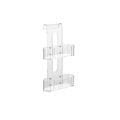 Porta oggetti 'Ghost Double' per parete doccia, con doppia vaschetta - by Cipi - in Plexiglass cm 27 x 10 x 47h by CeramicStore | Lo specialista del tuo bagno