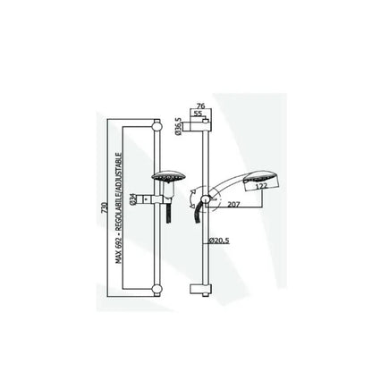 Set saliscendi con asta per doccia, miscelatore incasso 1 uscita e presa d'acqua a muro Paffoni by CeramicStore | Lo specialista del tuo bagno