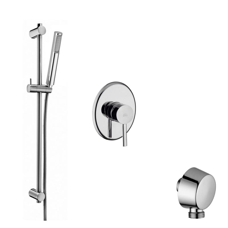 Set saliscendi doccia tonda minimale con miscelatore doccia Berry e presa d'acqua tonda a muro Paffoni by CeramicStore | Lo specialista del tuo bagno