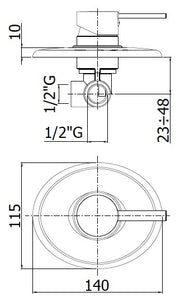 Set saliscendi doccia tonda minimale con miscelatore doccia Berry e presa d'acqua tonda a muro Paffoni by CeramicStore | Lo specialista del tuo bagno