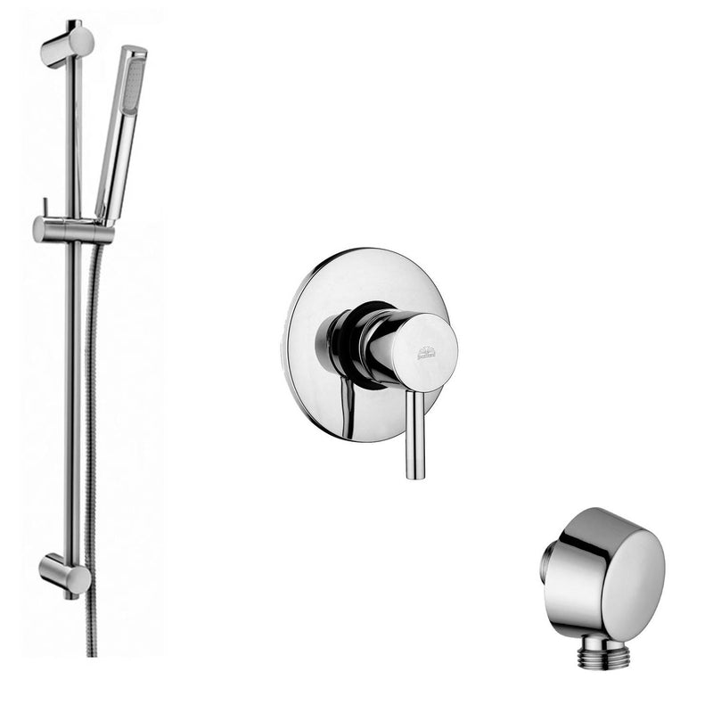 Set Saliscendi con doccia tonda miniale. miscelatore incasso senza diaviatore e presa d'acqua tonda a muro Paffoni by CeramicStore | Lo specialista del tuo bagno