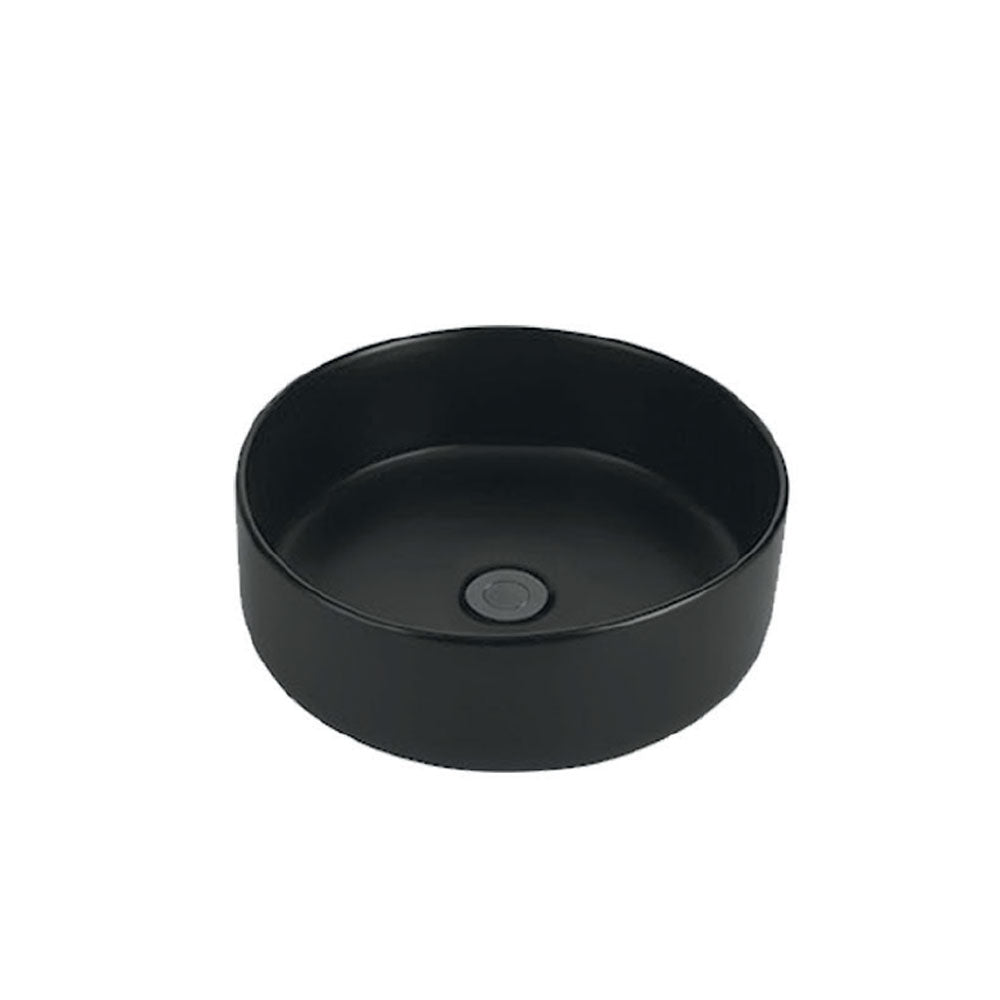 Lavabo da appoggio tondo diametro 40 cm Nero Opaco Ceramica Althea collezione WIN con piletta inclusa