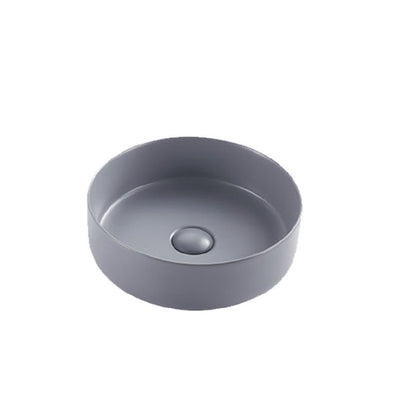 Lavabo da appoggio tondo diametro 40 cm Grigio Opaco Ceramica Althea collezione WIN con piletta inclusa