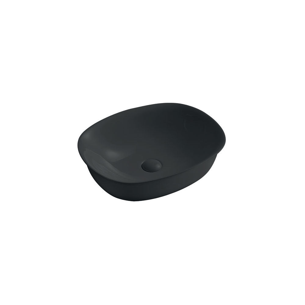 Lavabo da appoggio Rettangolare 50x40 cm Nero Ceramica Althea collezione LAP con piletta inclusa