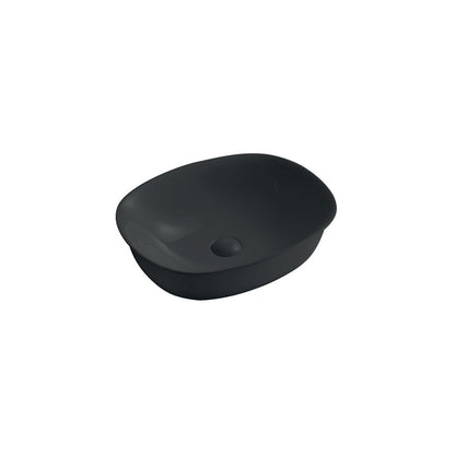 Lavabo da appoggio Rettangolare 50x40 cm Nero Ceramica Althea collezione LAP con piletta inclusa