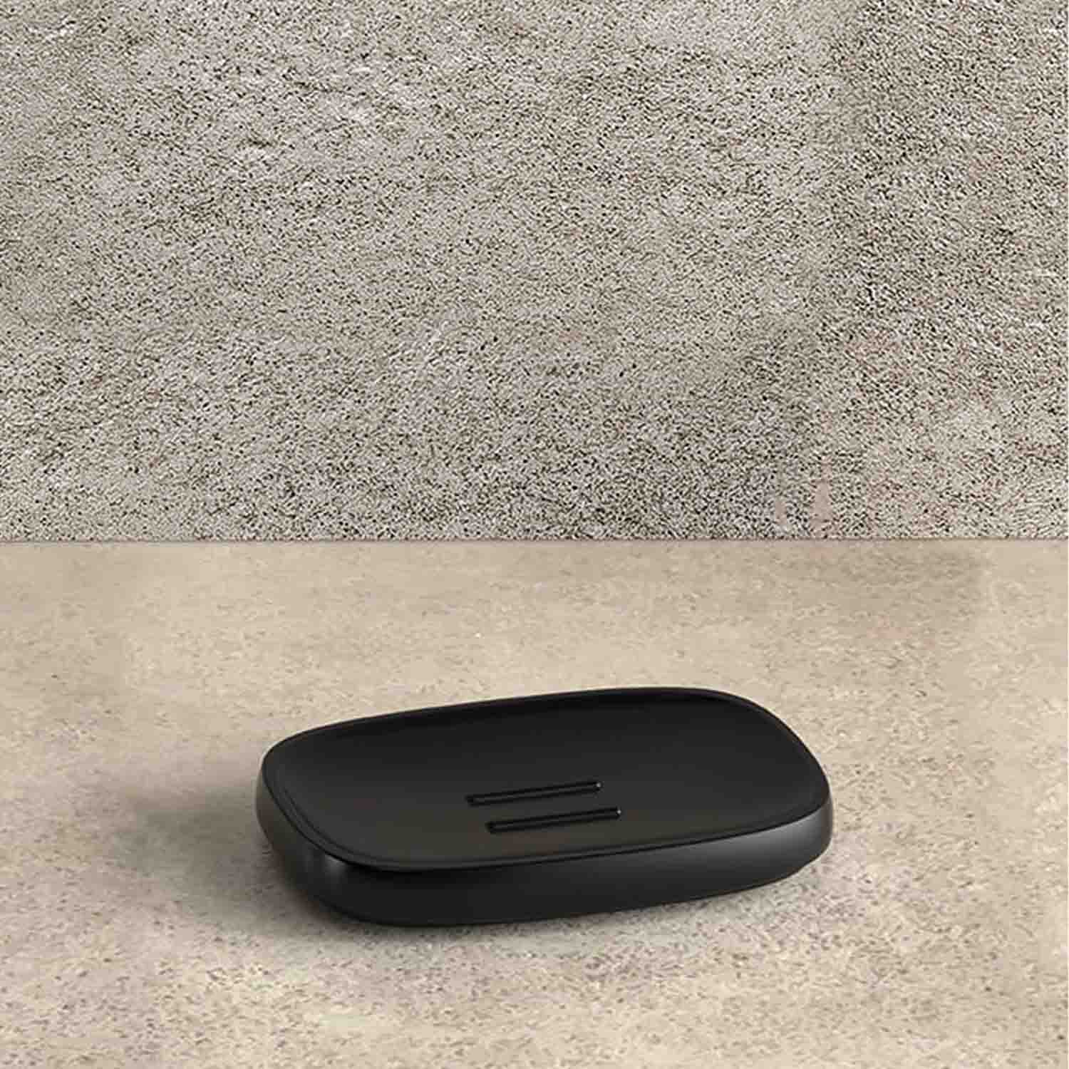 Porta sapone d'appoggio in ottone cromato collezione Trenta di Colombo Design