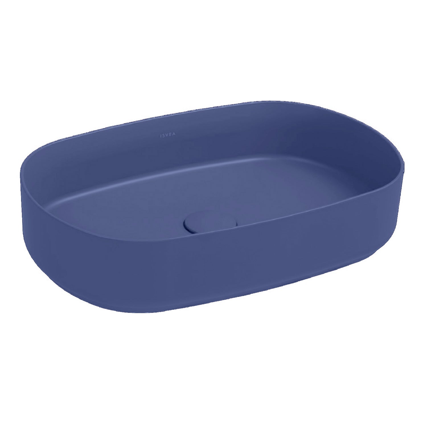 Lavabo d'appoggio ovale senza foro BathCore serie Infinity 55x36 color Blu Opaco