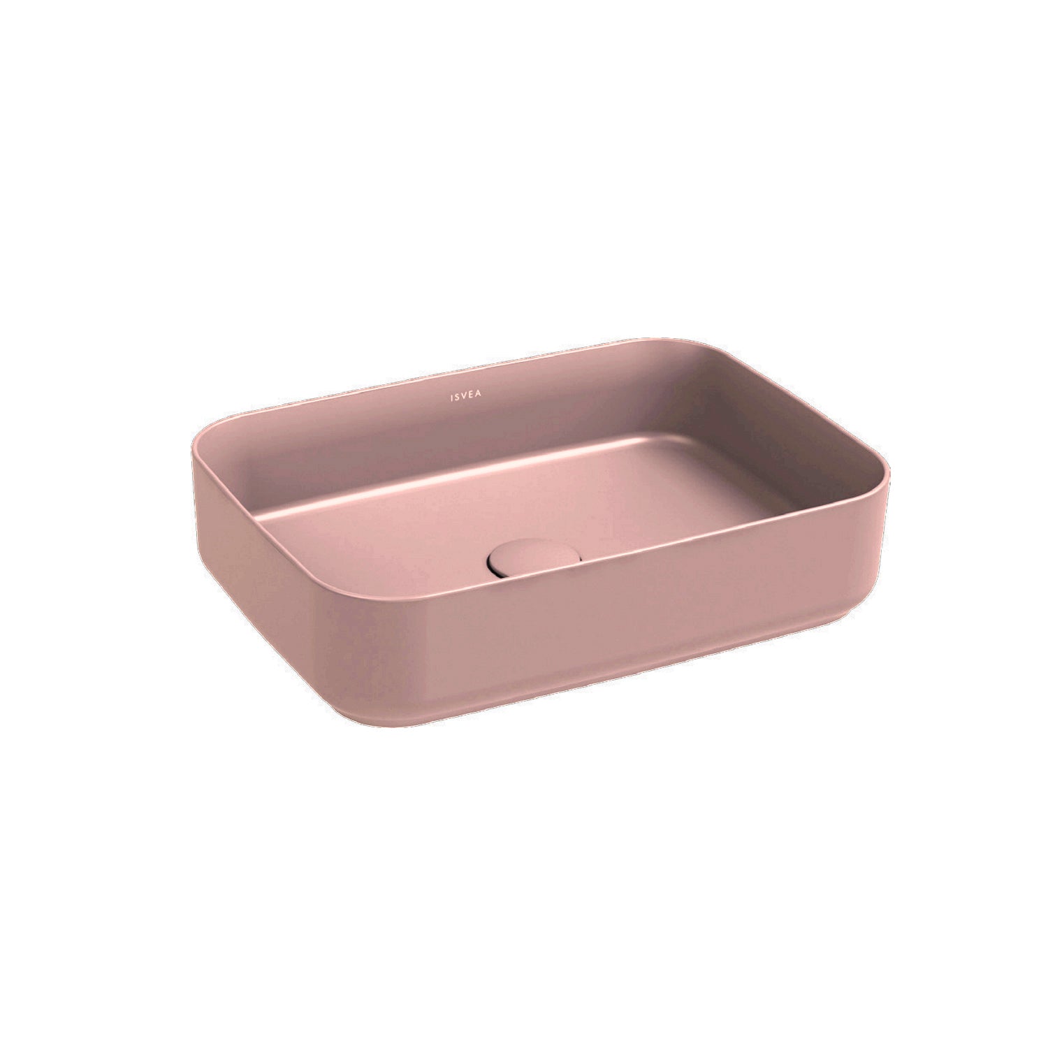 Lavabo d'appoggio rettangolare senza foro BathCore serie Infinity 50x36 color Salmone Opaco