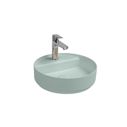 Lavabo d'appoggio tondo con foro BathCore serie Infinity 42 cm color Menta Opaco