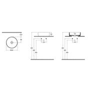 Lavabo d'appoggio tondo senza foro BathCore serie Infinity 36 cm color Grigio Pietra Opaco