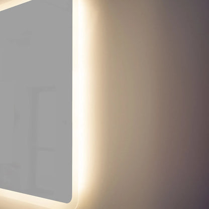 Specchio cornice led rettangolare ad angoli smussati 100x70 cm reversibile by CeramicStore | Lo specialista del tuo bagno