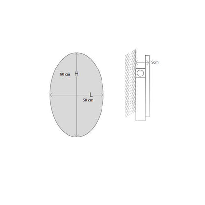 Specchio 'Ovale' da parete con molatura filo lucido - cm 50lx80h - Koh-i-Noor by CeramicStore | Lo specialista del tuo bagno