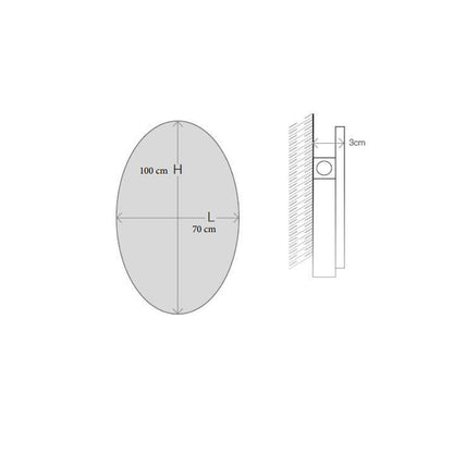 Specchio 'Ovale' da parete con molatura filo lucido - cm 70lx100h - Koh-i-Noor by CeramicStore | Lo specialista del tuo bagno