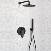 Kit doccia + soffione cilindrico in ottone nero opaco serie winter Keller Taps by CeramicStore | Lo specialista del tuo bagno