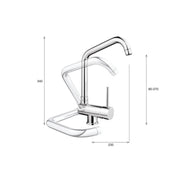 Miscelatore cucina ribaltabile per sottofinestra in ottone cromato serie Saturno Keller Taps by CeramicStore | Lo specialista del tuo bagno
