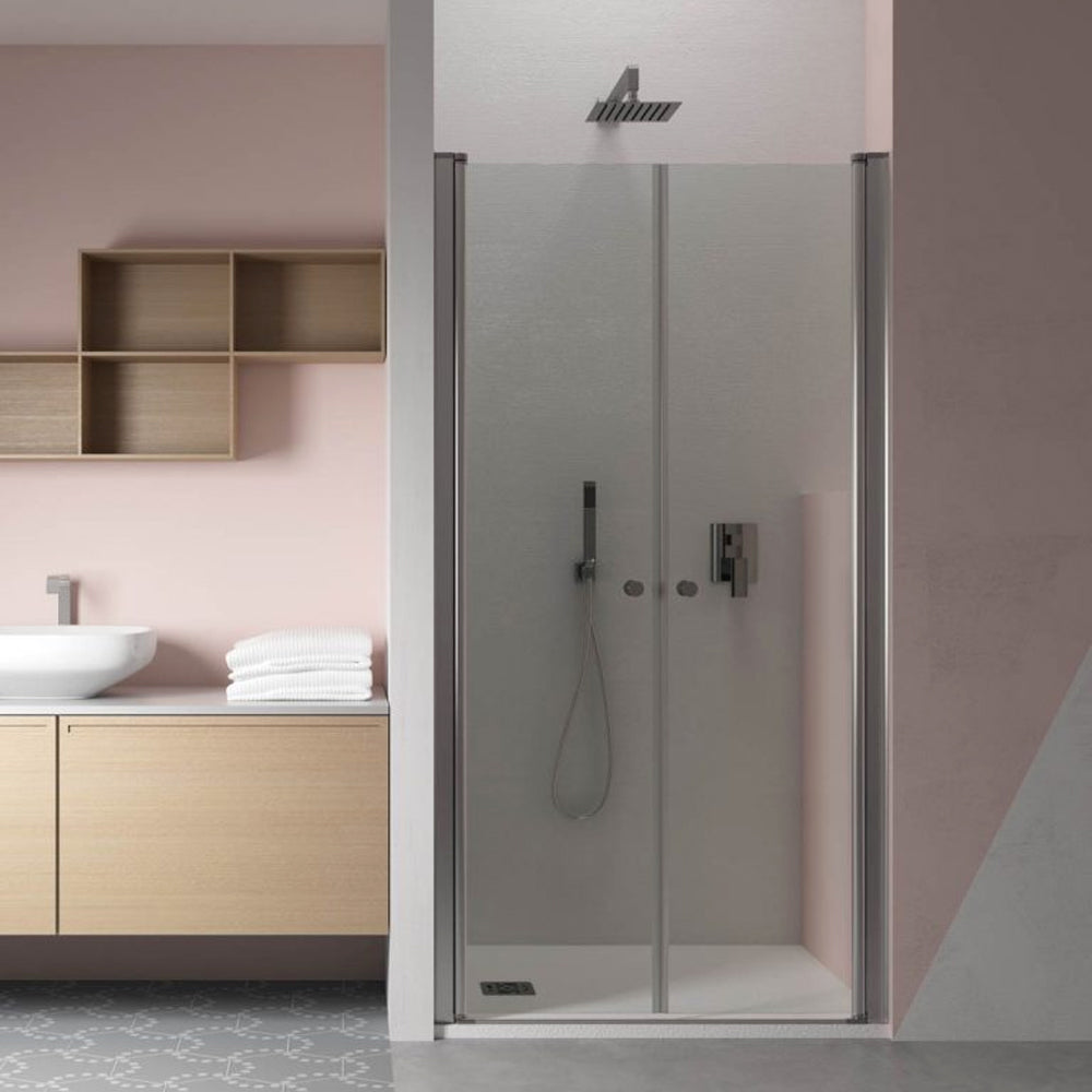 Porta doccia per nicchia da 85 cm apertura saloon in cristallo trasparente da 6 mm by CeramicStore | Lo specialista del tuo bagno