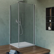 Box Doccia cm 70x70 con porta apertura battente e parete fissa in cristallo trasparente 6 mm by CeramicStore | Lo specialista del tuo bagno