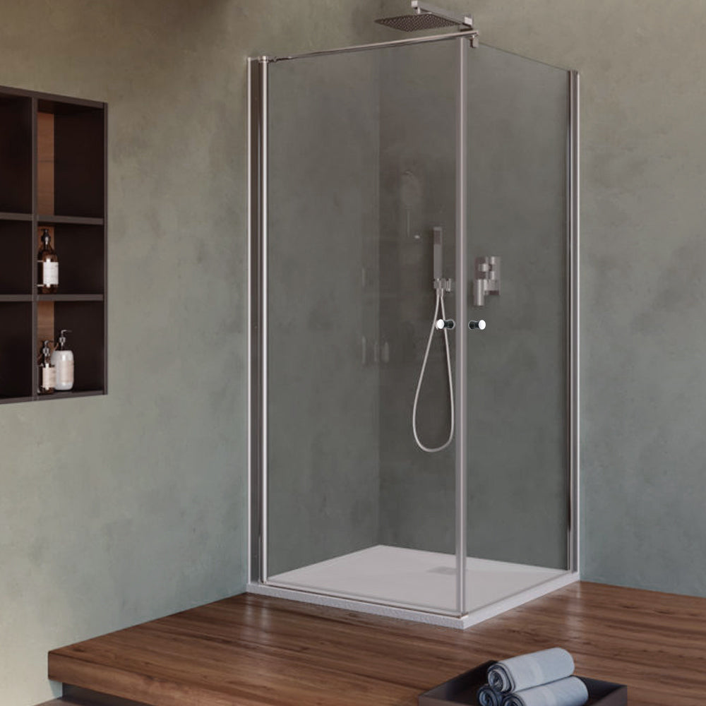 Box Doccia cm 90x90 con porta apertura due battenti in cristallo trasparente 6 mm by CeramicStore | Lo specialista del tuo bagno