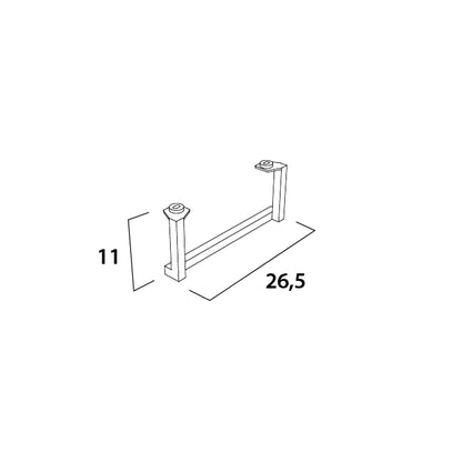 Portasciugamani laterale in acciaio verniciato nero opaco per lavabo Globo Mode ME070 by CeramicStore | Lo specialista del tuo bagno