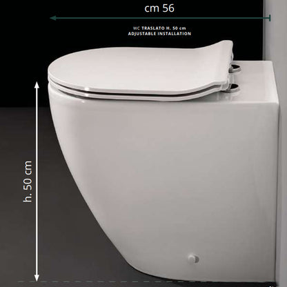 Sanitari filoparete con scarico traslato h 50 cm modello Cover XL Ceramica Althea - sedile softclose