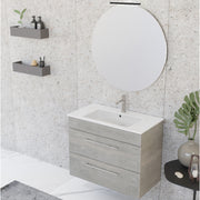 Composizione bagno sospesa Smack a 2 cassetti 80x62 con lavabo, specchio con lampada LED cement wood by CeramicStore | Lo specialista del tuo bagno