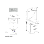 Composizione bagno sospesa Smack a 2 cassetti 80x62 con lavabo, specchio con lampada LED olmo naturale by CeramicStore | Lo specialista del tuo bagno
