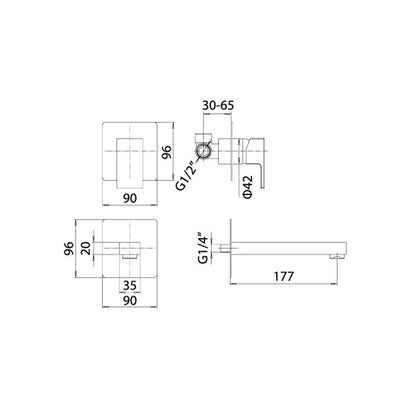 Set di miscelatori Lavabo Incasso e Bidet in ottone Cromo collezione Feel di Mamoli Rubinetterie by CeramicStore | Lo specialista del tuo bagno