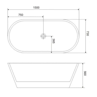 Vasca da bagno Freestanding in acrilico modello Ancona da 150 cm - Bianco by CeramicStore | Lo specialista del tuo bagno