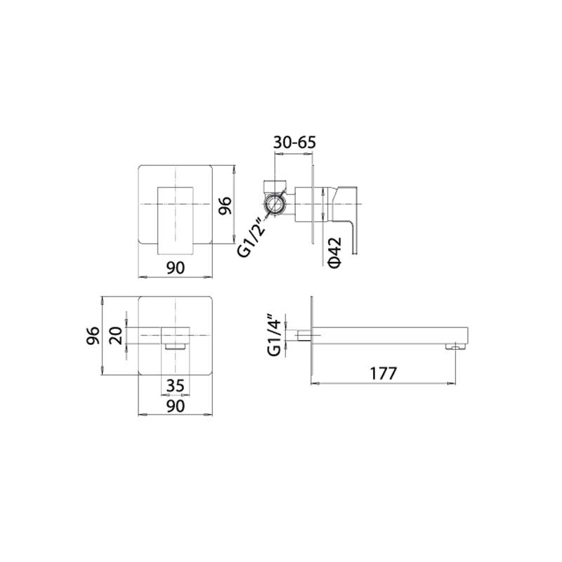 Set di miscelatori Lavabo Incasso, Bidet e Doccia incasso in ottone Cromo collezione Feel di Mamoli Rubinetterie by CeramicStore | Lo specialista del tuo bagno