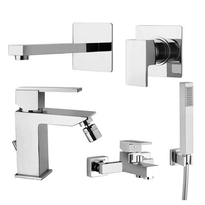 Set di miscelatori Lavabo Incasso, Bidet e Vasca con set Doccia in ottone Cromo collezione Feel di Mamoli Rubinetterie by CeramicStore | Lo specialista del tuo bagno