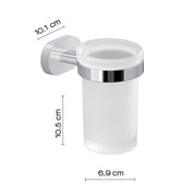 Portaspazzolini a parete Gedy Bernina in vetro e acciaio cromato by CeramicStore | Lo specialista del tuo bagno