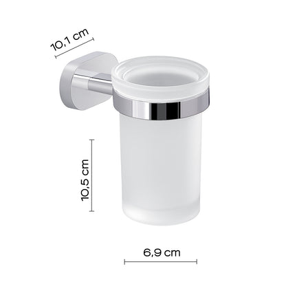 Portaspazzolini a parete Gedy Bernina in vetro e acciaio cromato by CeramicStore | Lo specialista del tuo bagno