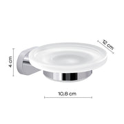 Portasapone a parete Gedy Bernina in vetro e acciaio inox cromato by CeramicStore | Lo specialista del tuo bagno