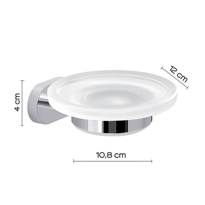 Portasapone a parete Gedy Bernina in vetro e acciaio inox cromato by CeramicStore | Lo specialista del tuo bagno