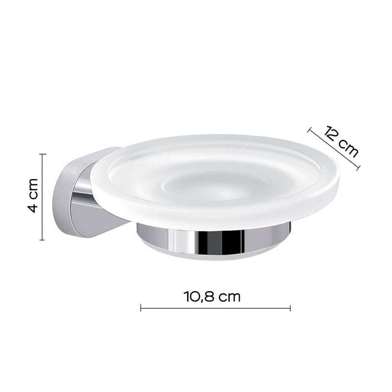 Portasapone a parete Gedy Bernina in vetro e acciaio inox cromato by CeramicStore | Lo specialista del tuo bagno