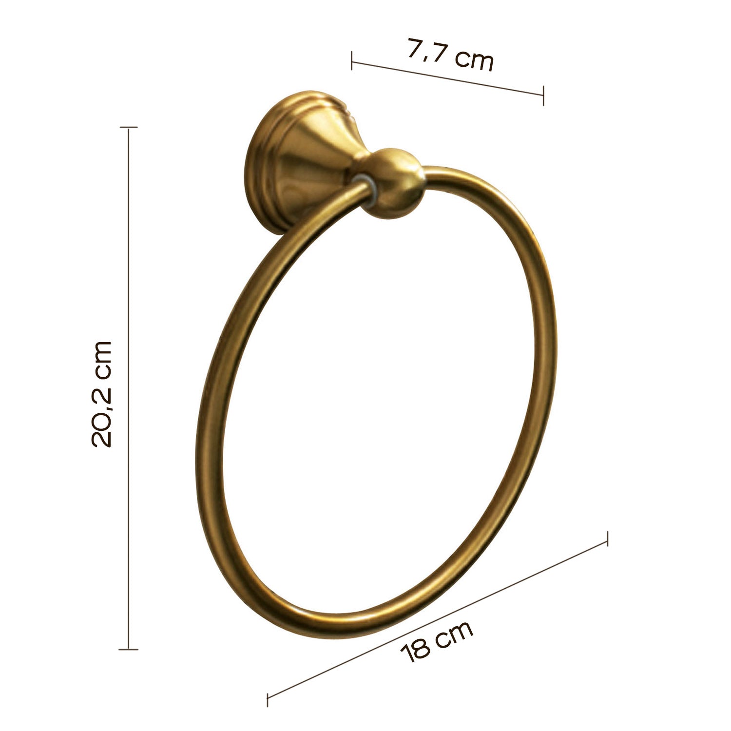 Porta asciugamani ad anello con installazione a parete di Gedy serie Romance - Bronzo by CeramicStore | Lo specialista del tuo bagno