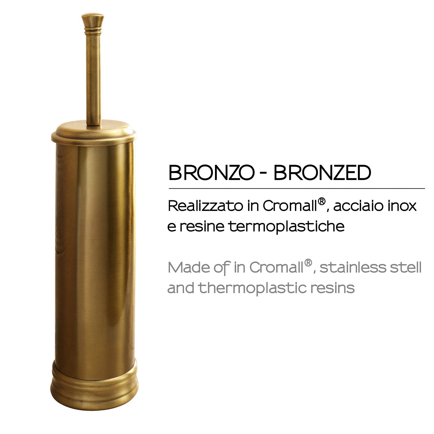 Scopino da appoggio con ciuffo in setole di Gedy serie Romance - Bronzo by CeramicStore | Lo specialista del tuo bagno